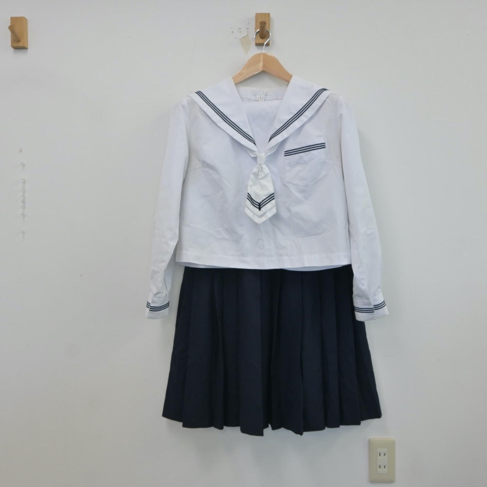 【中古】北海道 七飯中学校 女子制服 5点（セーラー服・スカート）sf017215