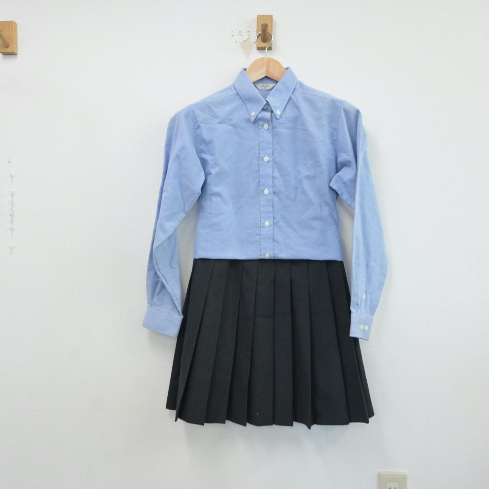 【中古】石川県 向陽高等学校 女子制服 2点（シャツ・スカート）sf017218