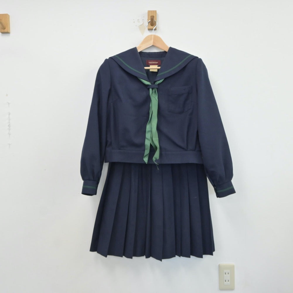 【中古】石川県 内灘中学校 女子制服 3点（セーラー服・スカート）sf017219