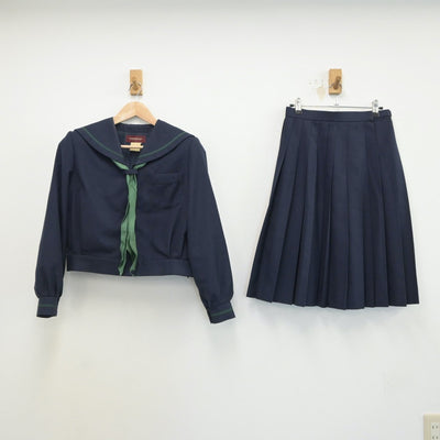 【中古】石川県 内灘中学校 女子制服 3点（セーラー服・スカート）sf017219