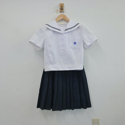 【中古】石川県 西南部中学校 女子制服 3点（セーラー服・スカート）sf017221