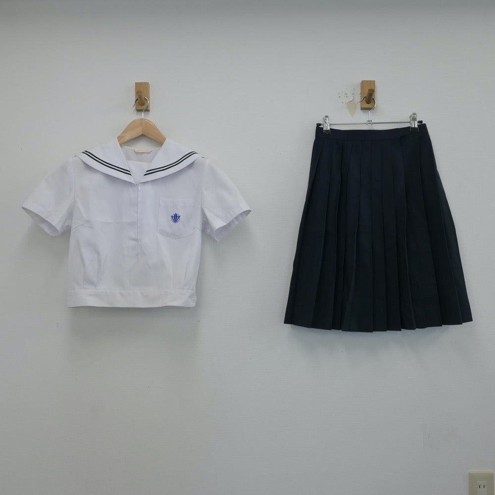 【中古】石川県 西南部中学校 女子制服 3点（セーラー服・スカート）sf017221