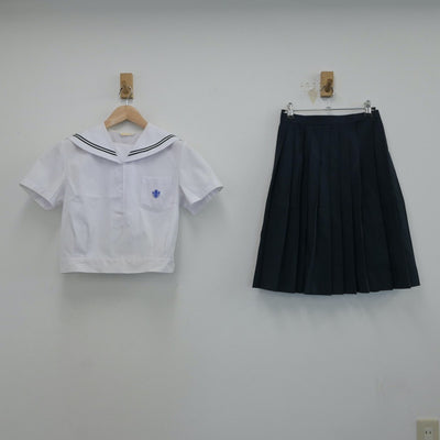 【中古】石川県 西南部中学校 女子制服 3点（セーラー服・スカート）sf017221