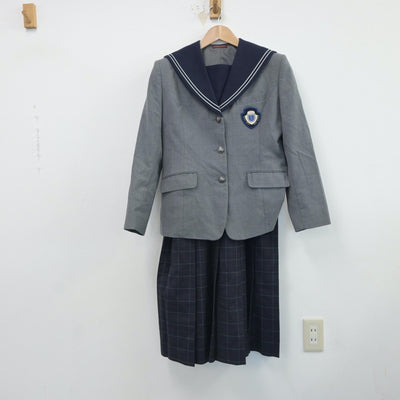 【中古】福岡県 精華女子高等学校 女子制服 2点（ブレザー・ジャンパースカート）sf017224