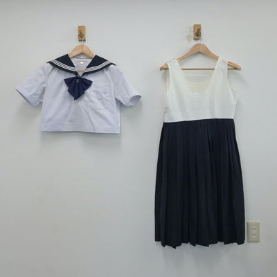 【中古】福岡県 精華女子高等学校 女子制服 3点（セーラー服・ジャンパースカート）sf017225