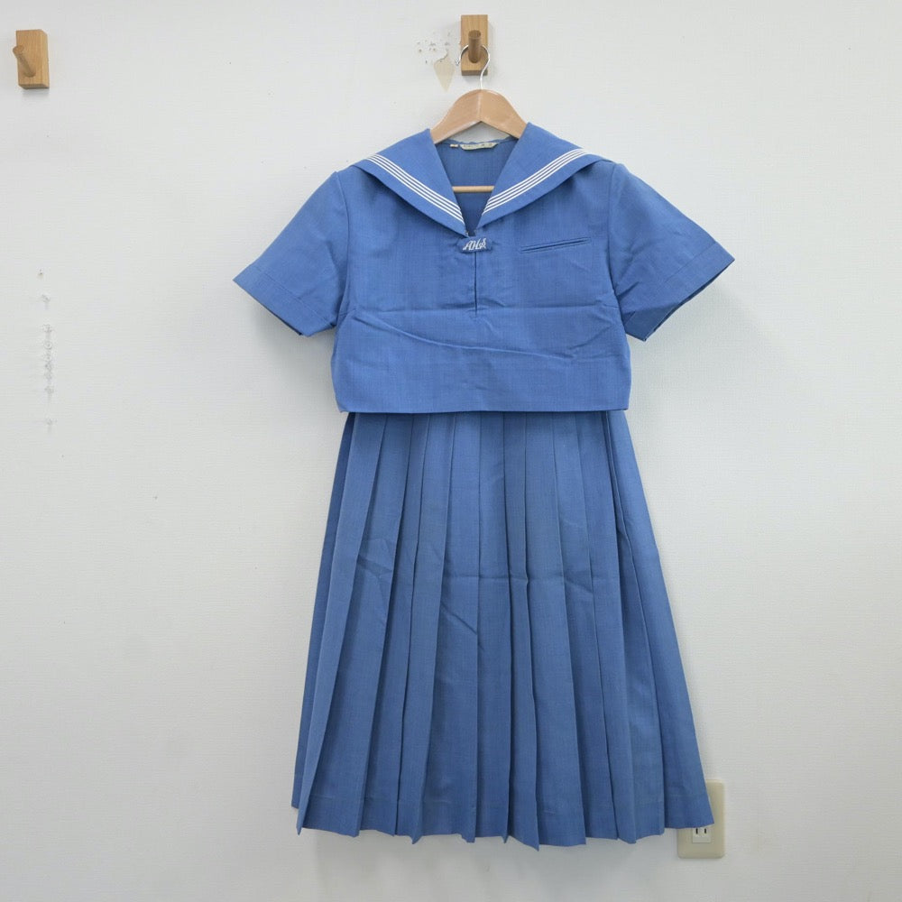 【中古】福岡県 朝倉高等学校 女子制服 3点（セーラー服・スカート）sf017230