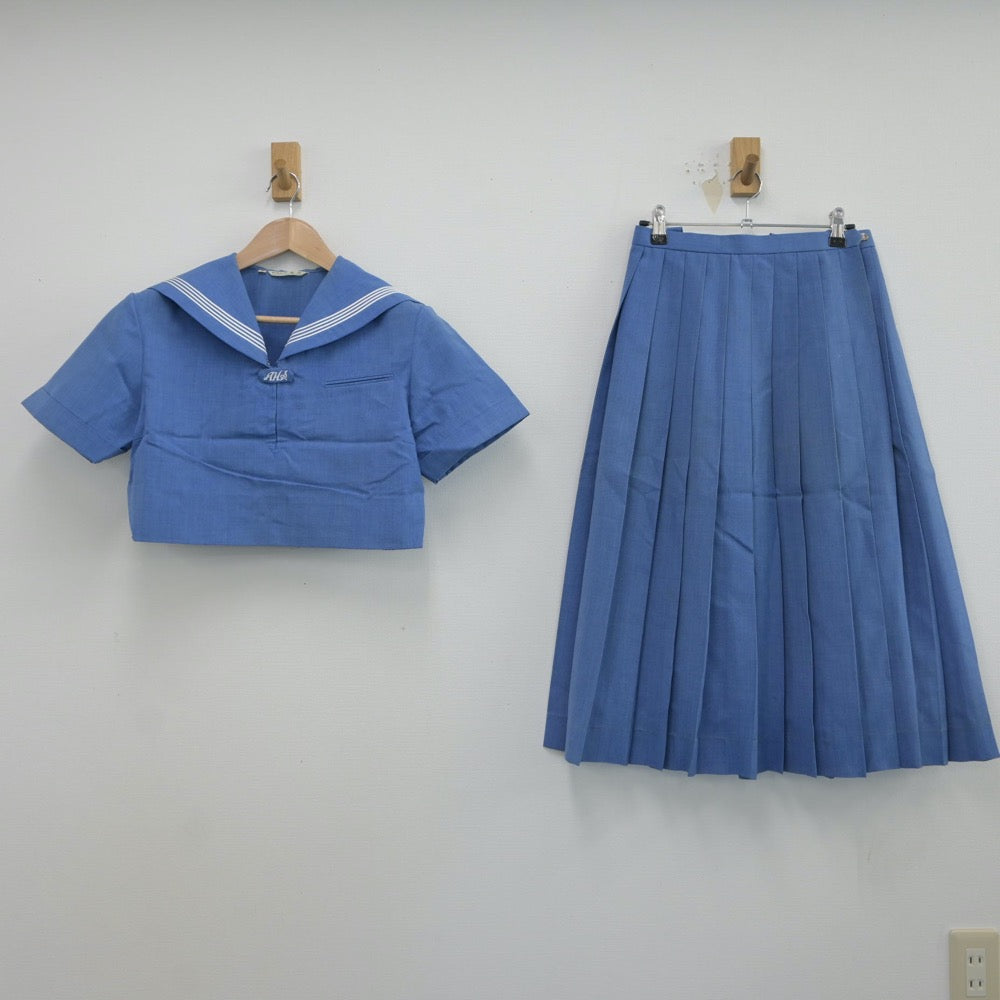 【中古】福岡県 朝倉高等学校 女子制服 3点（セーラー服・スカート）sf017230