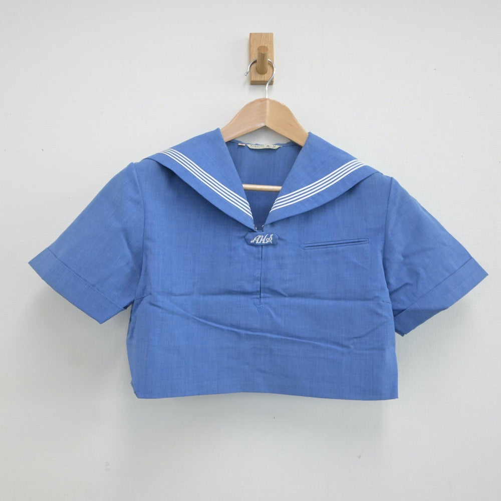 【中古】福岡県 朝倉高等学校 女子制服 3点（セーラー服・スカート）sf017230