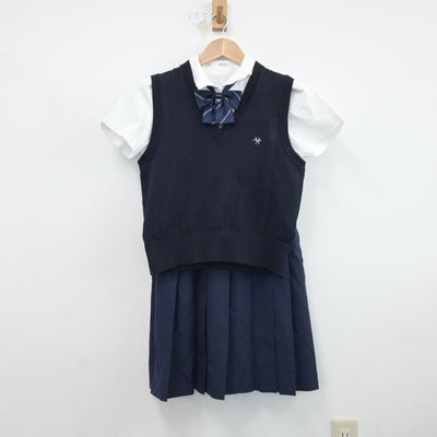 【中古】東京都 白鴎高等学校 女子制服 5点（シャツ・ベスト・ニットベスト・スカート）sf017231