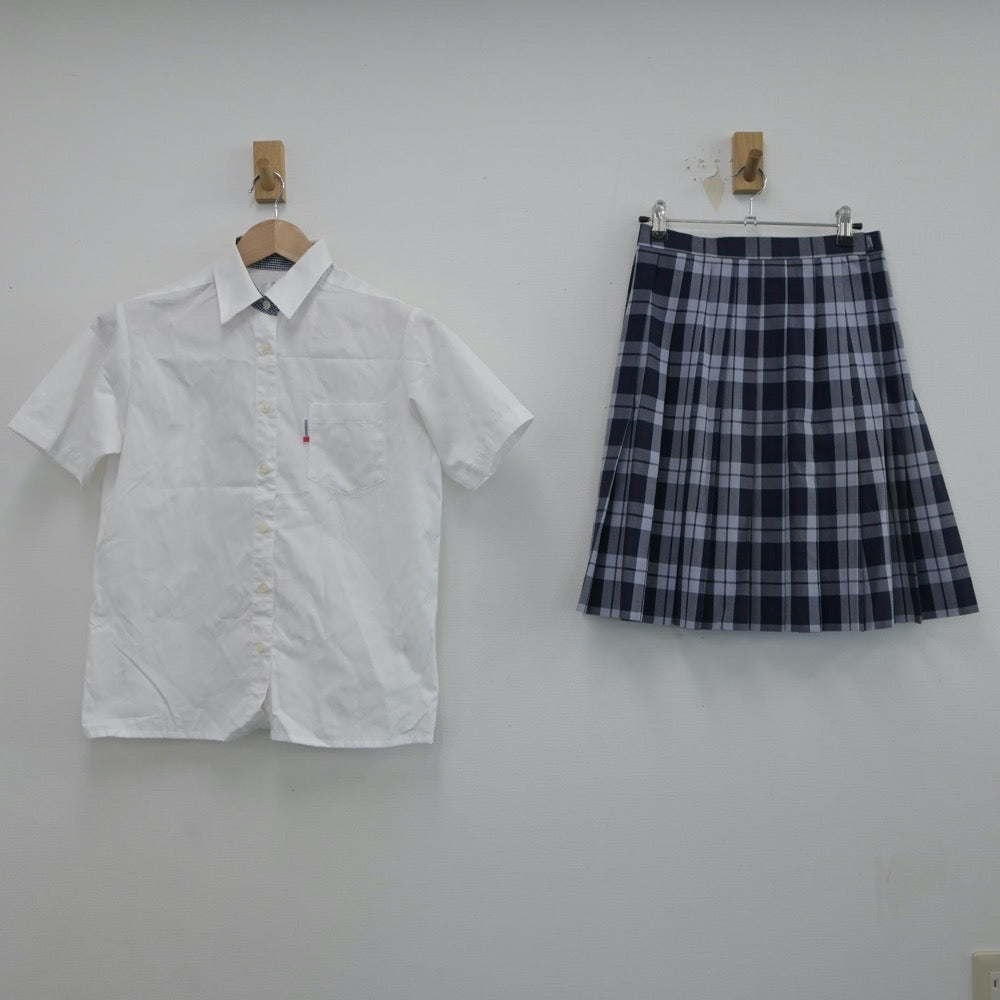 【中古】東京都 貞静学園高等学校 女子制服 6点（シャツ・ニットベスト・スカート）sf017235