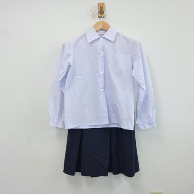 【中古】大阪府 大阪教育大学附属天王寺中学校 女子制服 2点（シャツ・スカート）sf017241