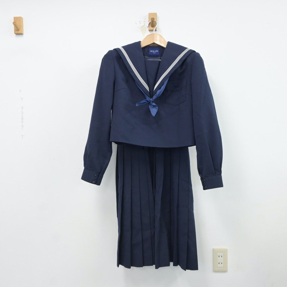 【中古】福岡県 大刀洗中学校 女子制服 3点（セーラー服・ジャンパースカート）sf017242