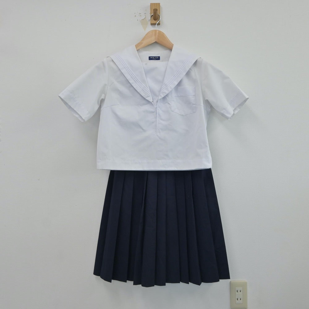 【中古】福岡県 大刀洗中学校 女子制服 3点（セーラー服・スカート）sf017248