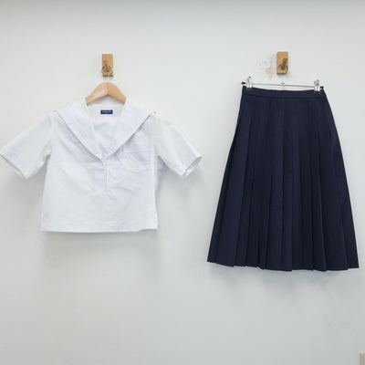 【中古】福岡県 大刀洗中学校 女子制服 3点（セーラー服・スカート）sf017248