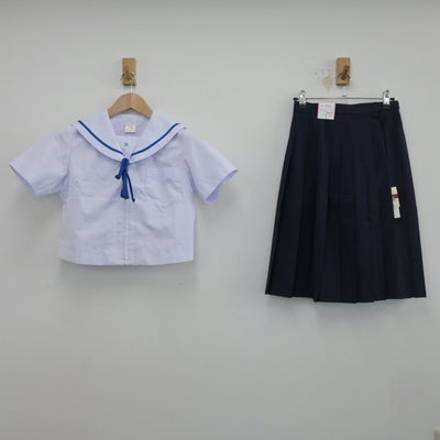 【中古】岐阜県 笠松中学校 女子制服 3点（セーラー服・スカート）sf017253