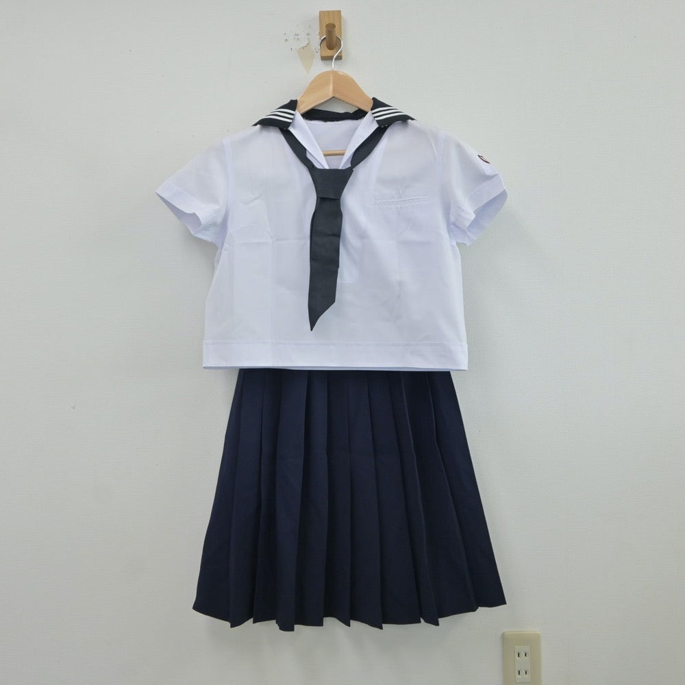 【中古】静岡県 静岡英和女学院高等学校 女子制服 3点（セーラー服・スカート）sf017257