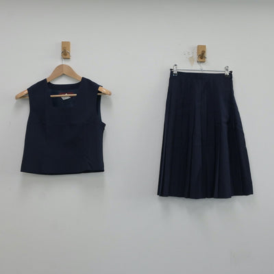 【中古】埼玉県 与野南中学校 女子制服 2点（ベスト・スカート）sf017260