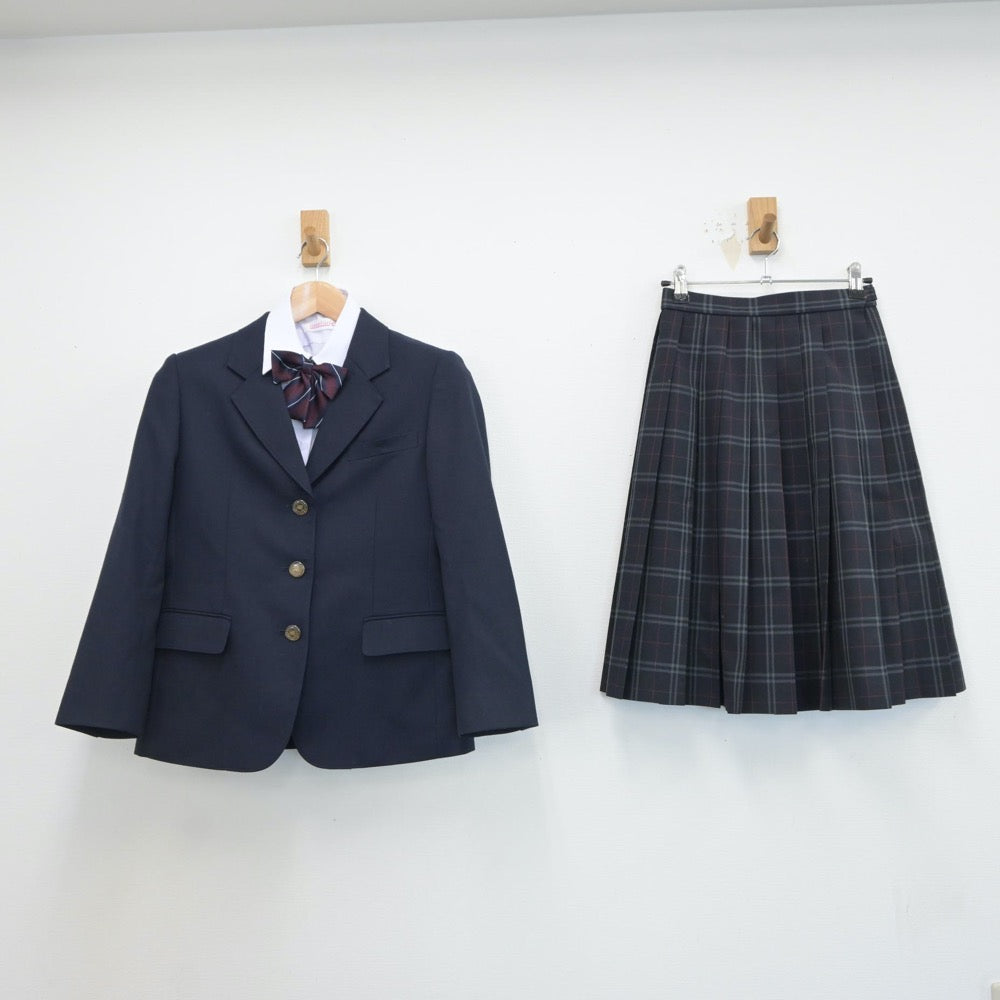 【中古】千葉県 萱田中学校 女子制服 4点（ブレザー・シャツ・スカート）sf017273