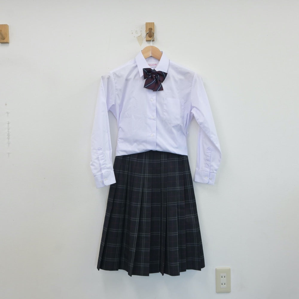 【中古】千葉県 萱田中学校 女子制服 4点（ブレザー・シャツ・スカート）sf017273