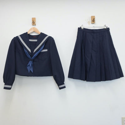 【中古】大阪府 茨木高等学校 女子制服 3点（セーラー服・スカート）sf017276