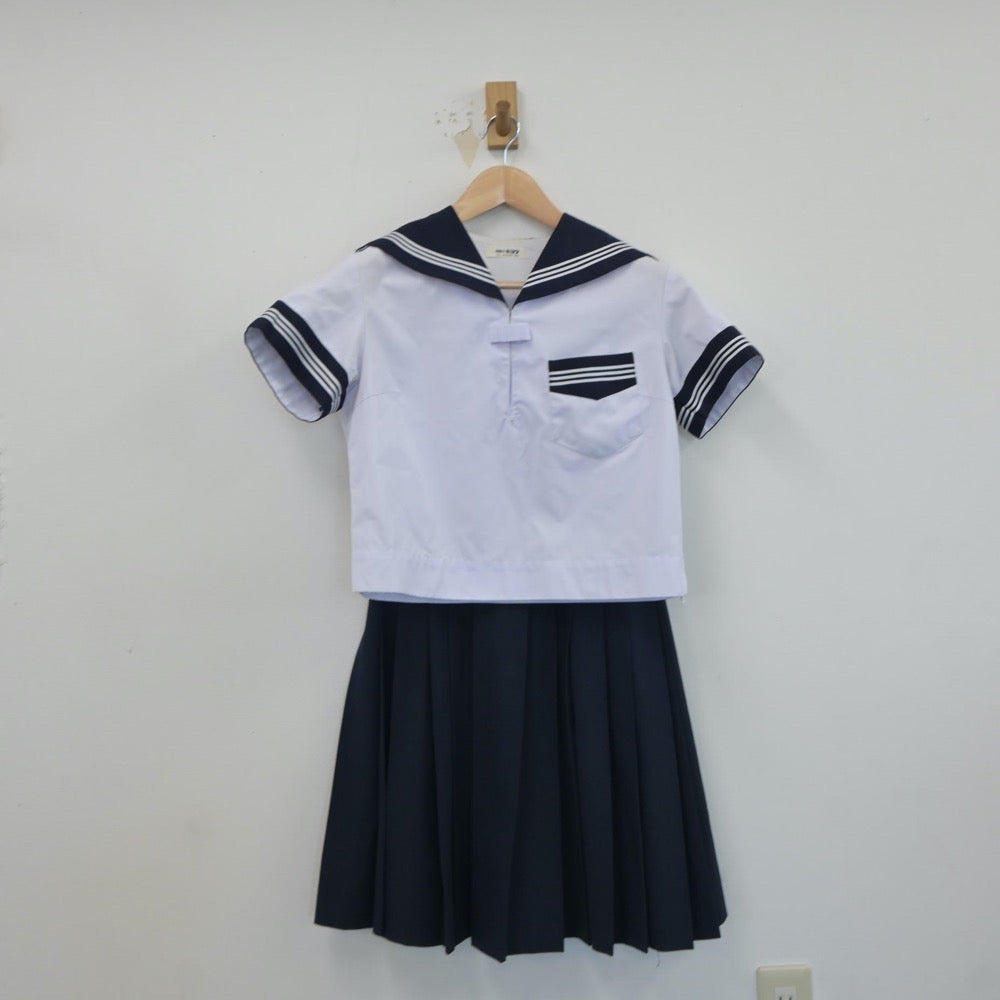 【中古】大阪府 茨木高等学校 女子制服 2点（セーラー服・スカート）sf017277