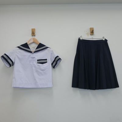 【中古】大阪府 茨木高等学校 女子制服 2点（セーラー服・スカート）sf017277