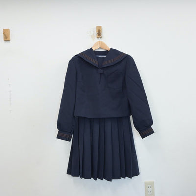 【中古】福島県 日和田中学校 女子制服 2点（セーラー服・スカート）sf017281