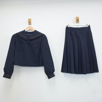 【中古】福島県 日和田中学校 女子制服 2点（セーラー服・スカート）sf017281