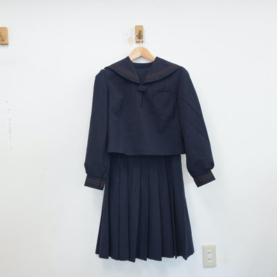 【中古】福島県 日和田中学校 女子制服 3点（セーラー服・セーラー服・スカート）sf017282