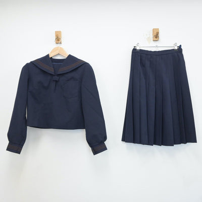 【中古】福島県 日和田中学校 女子制服 3点（セーラー服・セーラー服・スカート）sf017282