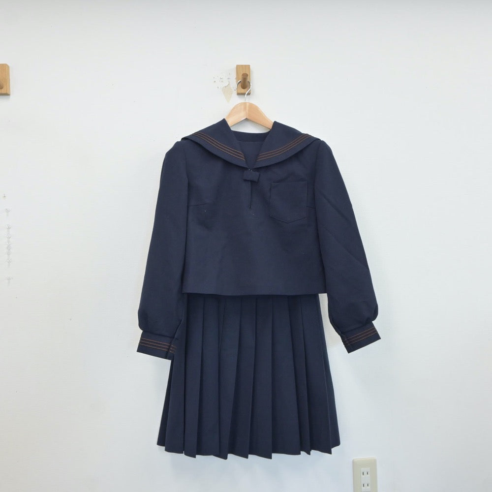 【中古】福島県 日和田中学校 女子制服 2点（セーラー服・スカート）sf017283