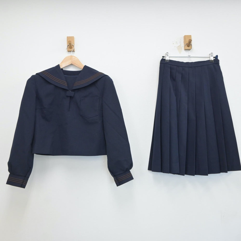 【中古】福島県 日和田中学校 女子制服 2点（セーラー服・スカート）sf017283