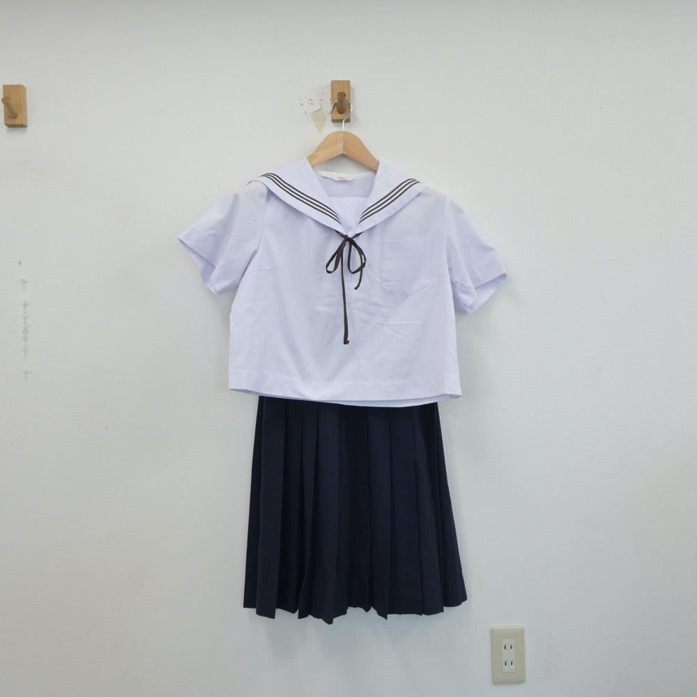 【中古】福島県 日和田中学校 女子制服 4点（セーラー服・セーラー服・スカート）sf017285