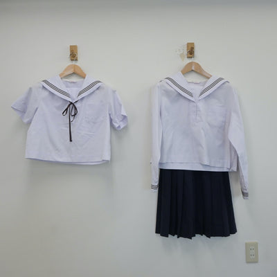 【中古】福島県 日和田中学校 女子制服 4点（セーラー服・セーラー服・スカート）sf017285