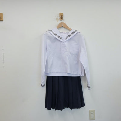 【中古】福島県 日和田中学校 女子制服 4点（セーラー服・セーラー服・スカート）sf017285