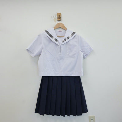 【中古】福島県 日和田中学校 女子制服 4点（セーラー服・スカート・スカート）sf017286