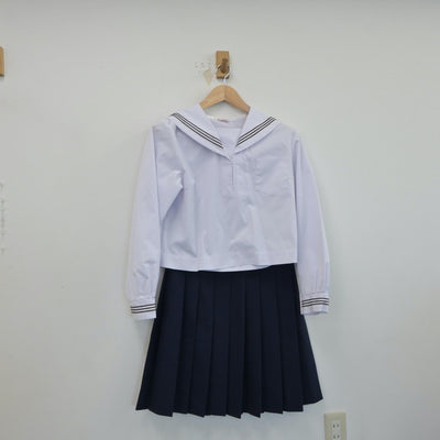 【中古】福島県 日和田中学校 女子制服 4点（セーラー服・スカート・スカート）sf017286