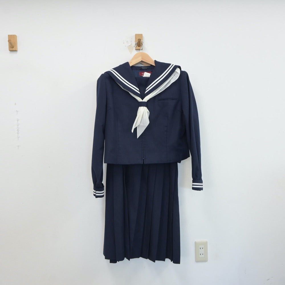 【中古】千葉県 高洲中学校 女子制服 3点（セーラー服・ジャンパースカート）sf017290