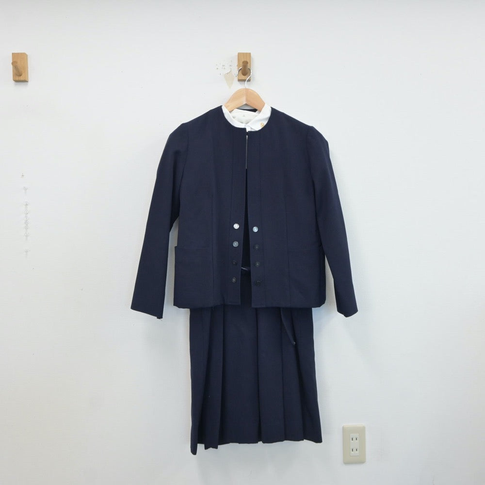 【中古】秋田県 聖霊学園高等学校 女子制服 3点（ブレザー・シャツ・ジャンパースカート）sf017295