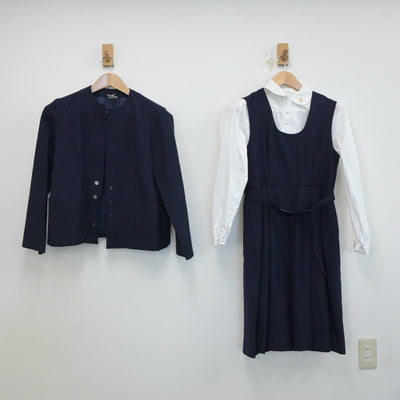 【中古】秋田県 聖霊学園高等学校 女子制服 3点（ブレザー・シャツ・ジャンパースカート）sf017295