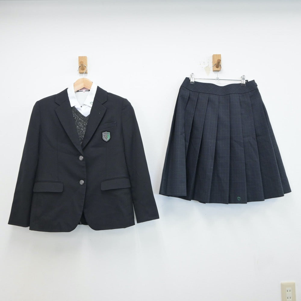 中古制服】大阪府 盾津中学校 女子制服 4点（ブレザー・シャツ・ニット