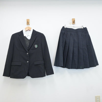 【中古】大阪府 盾津中学校 女子制服 4点（ブレザー・シャツ・ニット・スカート）sf017302