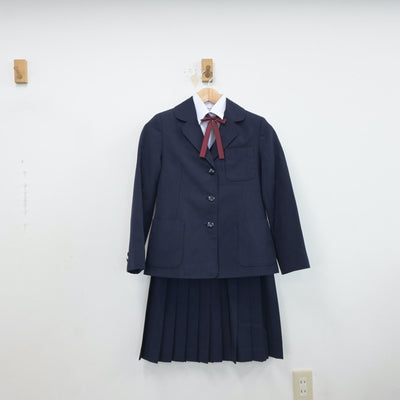 【中古】埼玉県 上里北中学校 女子制服 6点（ブレザー・シャツ・ベスト・ニット・スカート）sf017303