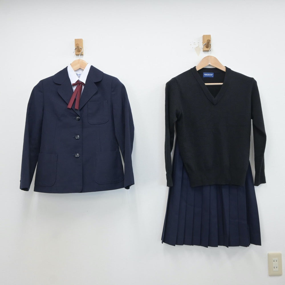 【中古】埼玉県 上里北中学校 女子制服 6点（ブレザー・シャツ・ベスト・ニット・スカート）sf017303