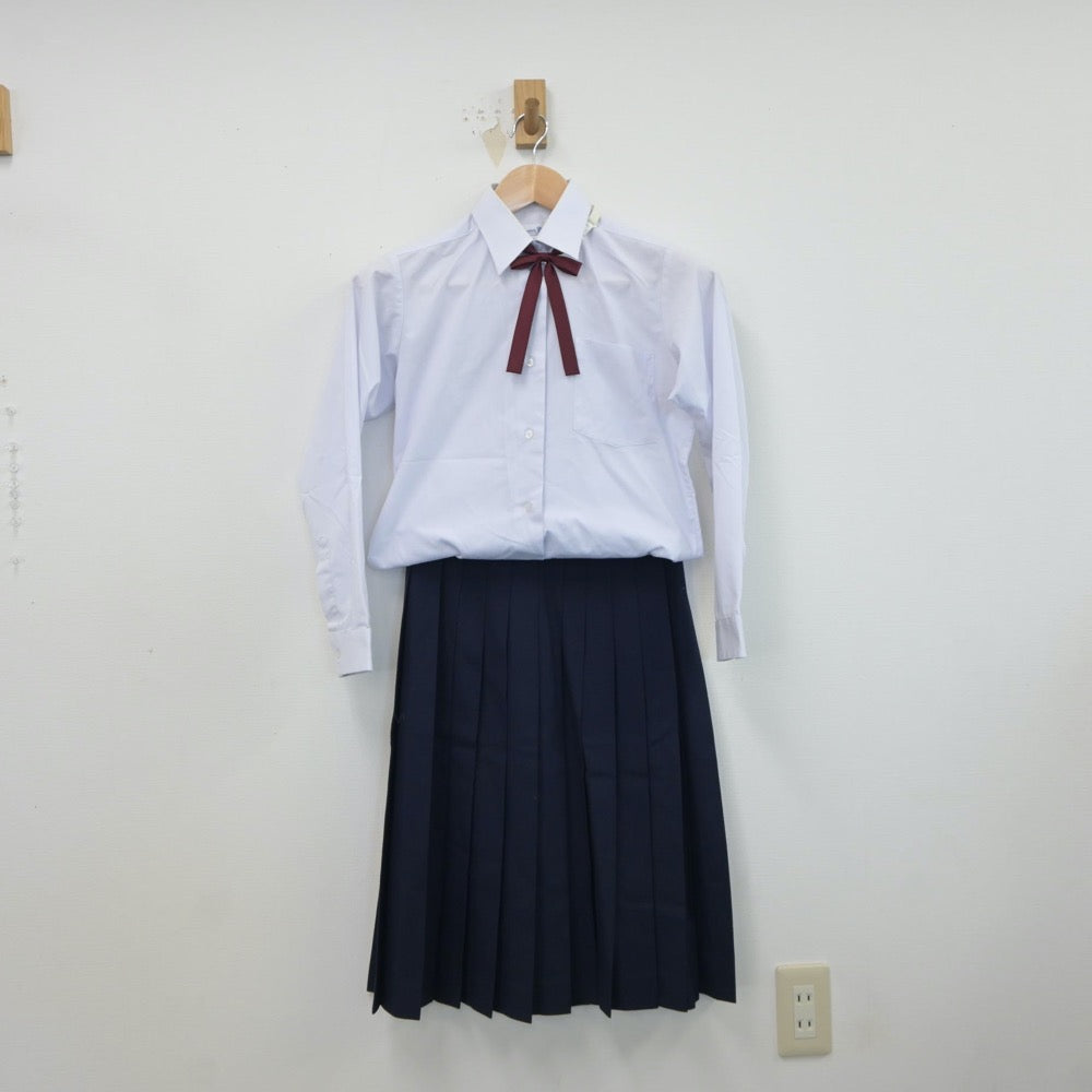 【中古】埼玉県 上里北中学校 女子制服 6点（ブレザー・シャツ・ベスト・ニット・スカート）sf017303