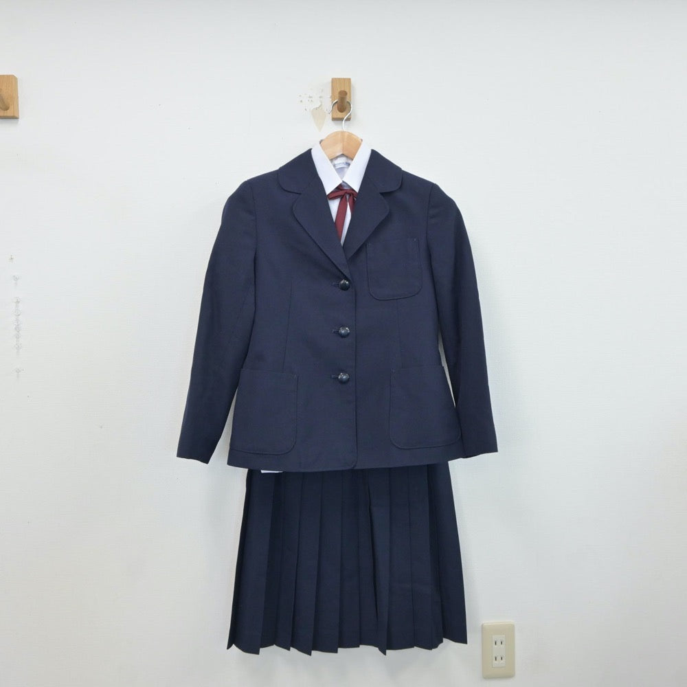 【中古】埼玉県 上里北中学校 女子制服 6点（ブレザー・シャツ・ベスト・ニット・スカート）sf017304