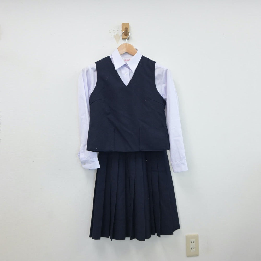 【中古】佐賀県 国見中学校 女子制服 4点（ブレザー・シャツ・ベスト・スカート）sf017312