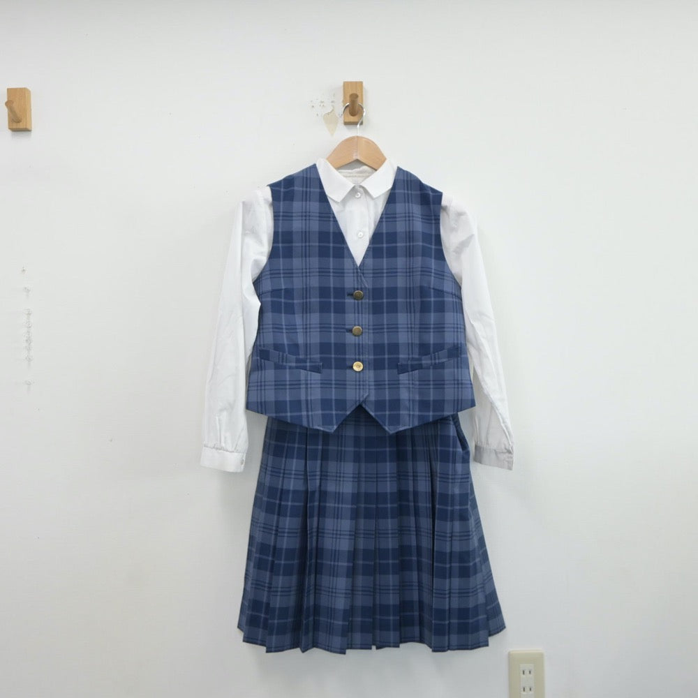 【中古】埼玉県 大井中学校 女子制服 3点（シャツ・ベスト・スカート）sf017326