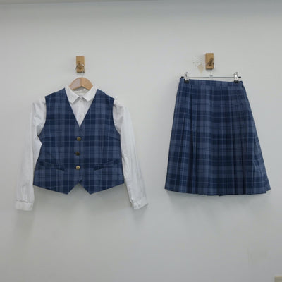 【中古】埼玉県 大井中学校 女子制服 3点（シャツ・ベスト・スカート）sf017326