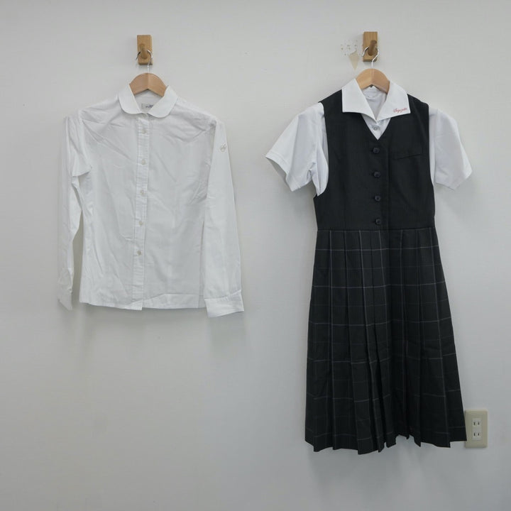 【中古】佐賀県 佐賀女子短期大学付属佐賀女子高等学校 女子制服 3点（シャツ・シャツ・ジャンパースカート）sf017331